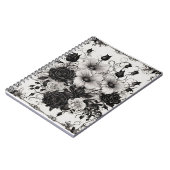 Boek van schaduwen met gotische zwarte bloemen notitieboek (Linkerzijde)