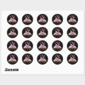 Boek van zwarte harten ronde sticker (Vel)