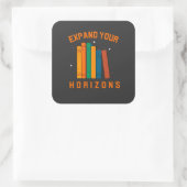 Boek: Verbreed je horizon Vierkante Sticker (Tas)