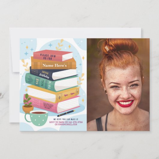 Boek Verjaardagsbibliotheek Nodig uit om fotoboeke Kaart (Voorkant)