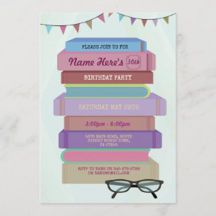 Boek Verjaardagsbibliotheek Nodig uit om roze boek Kaart