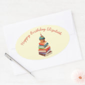 Boek Verjaardagsfeest Kinder Lezing Ovale Sticker (Envelop)