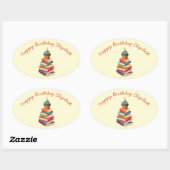 Boek Verjaardagsfeest Kinder Lezing Ovale Sticker (Vel)