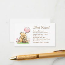 Boek Verzoek Klassieke Poeh Baby Shower Neutraal