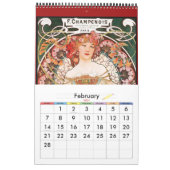Boek Vintage Alphonse Mucha 14 Afbeeldingen Bekend Kalender (Feb 2027)