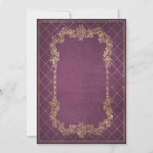 boek Violet rood goud bruiloft Kaart (Achterkant)