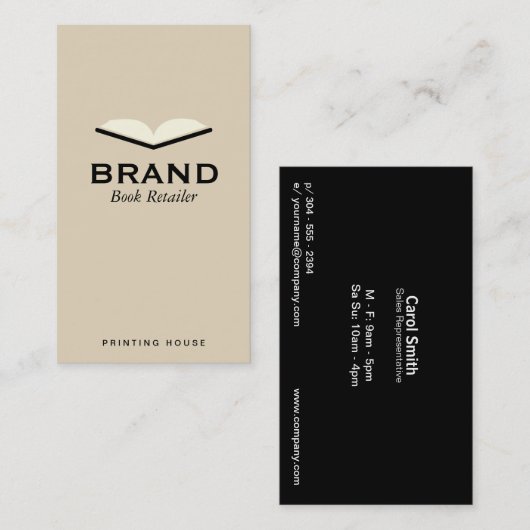 Boek Visitekaartje (Voorkant / Achterkant)