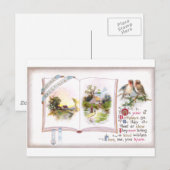 Boek & Vogels  Verjaardag Kaart (Voorkant / Achterkant)