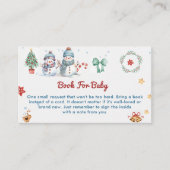 Boek voor Baby Christmas Snowman Party Informatiekaartje (Voorkant)