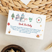 Boek voor Baby Christmas Snowman Party Informatiekaartje