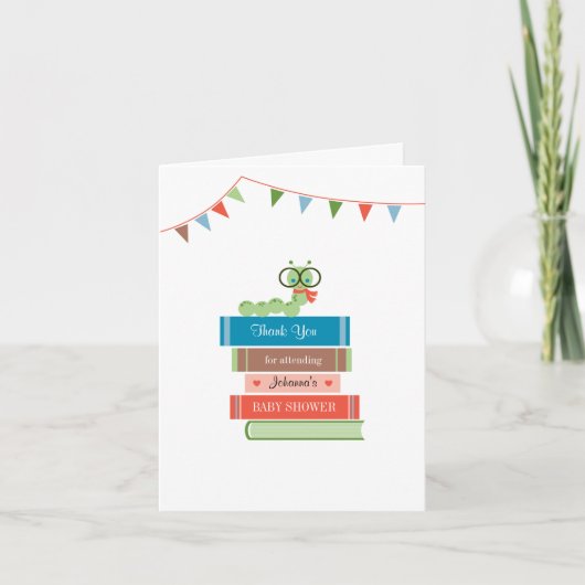 Boek voor Baby shower Bedankt Card (Voorkant)