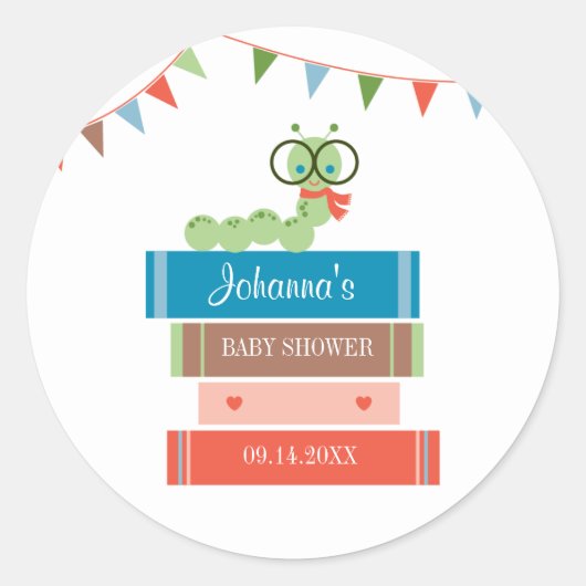 Boek voor Baby shower Favor Sticker (Voorkant)