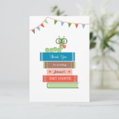 Boek voor Baby shower Hartelijk dank Bedankkaart (Staand voorkant)