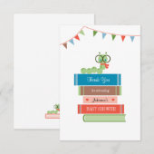 Boek voor Baby shower Hartelijk dank Bedankkaart (Voorkant / Achterkant)