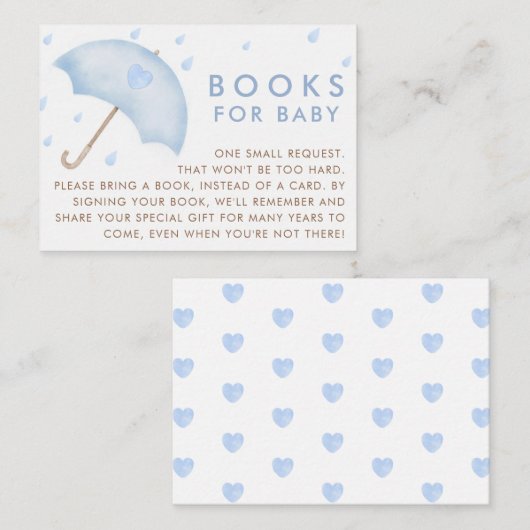 Boek voor Baby Sprinkle Baby shower Informatiekaartje (Voorkant / Achterkant)