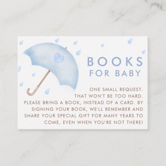 Boek voor Baby Sprinkle Baby shower Informatiekaartje (Voorkant)