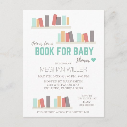 Boek voor babyshower uitnodiging (Voorkant)