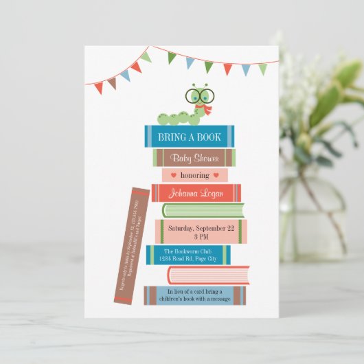 Boek voor de uitnodiging tot het Baby shower (Staand voorkant)