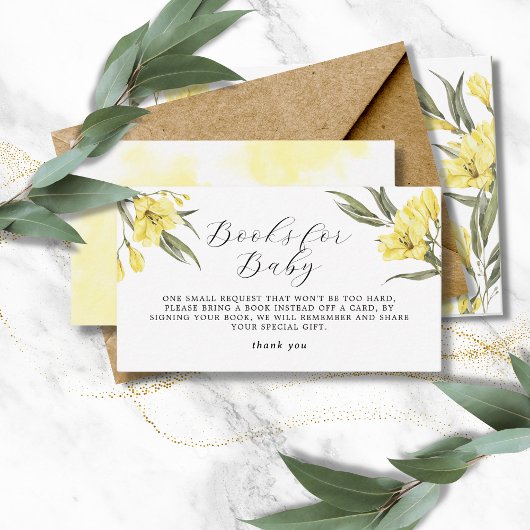 Boek voor de Waterverf van de Baby Gele Bloemen Informatiekaartje