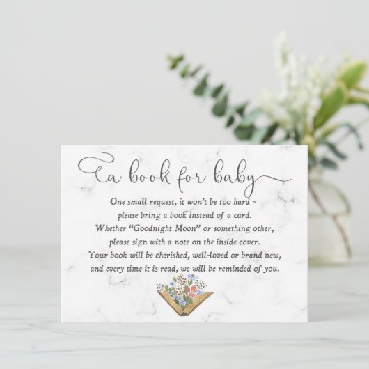 Boek voor een Baby-kaart, Baby shower Een boekkaar Kaart (Staand voorkant)