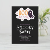 Boek voor Ghost Modern Minimalist Halloween Kaart (Staand voorkant)