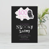 Boek voor Ghost Modern Minimalist Halloween Kaart (Staand voorkant)