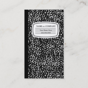 boek voor zwarte en witte samenstelling visitekaartje