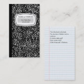 boek voor zwarte en witte samenstelling visitekaartje (Voorkant / Achterkant)