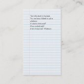 boek voor zwarte en witte samenstelling visitekaartje (Achterkant)