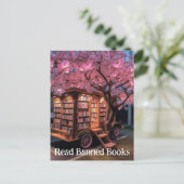 Boek Wagon Lees verboden boeken Briefkaart (Staand voorkant)