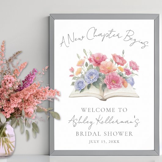 Boek Waterverf Bloem Bruiloft Welcome Bord Poster