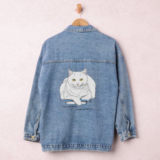 Boek White Cat Funny Denim Jacket (Hangar)