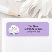 Boek White Cat Paarse Funny Etiket (Insitu)