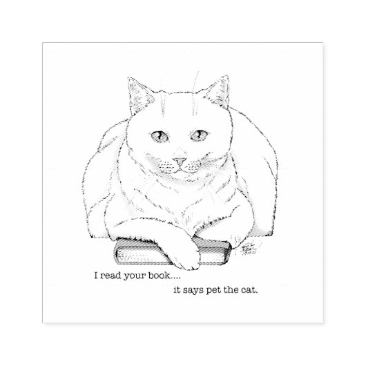 Boek White Cat Paarse Funny Rubberstempel (Afrduk)