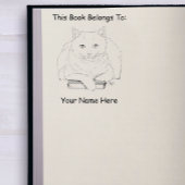 Boek White Cat Paarse Funny Rubberstempel