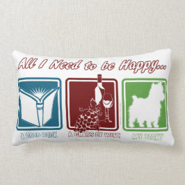 Boek, wijn en Yorkie Kussen