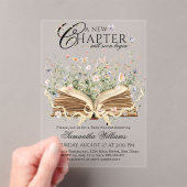 Boek Wildflower Een nieuw hoofdstuk Begin Baby sho Acryl Uitnodigingen (Insitu (Draagbaar))