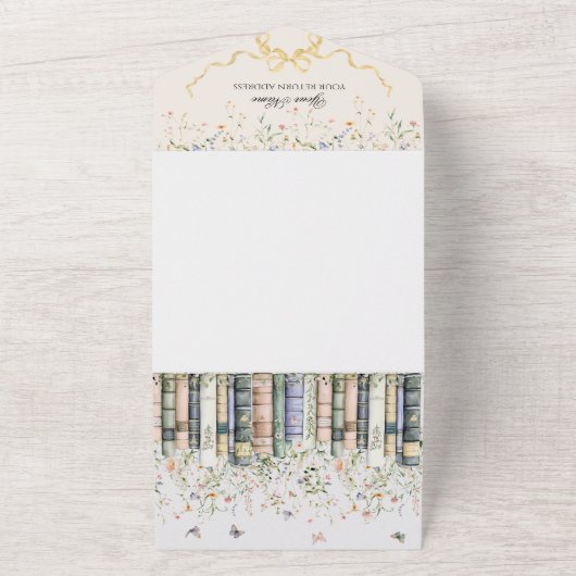 Boek Wildflower Een nieuw hoofdstuk Begin Baby sho All In One Uitnodiging (Buitenkant)