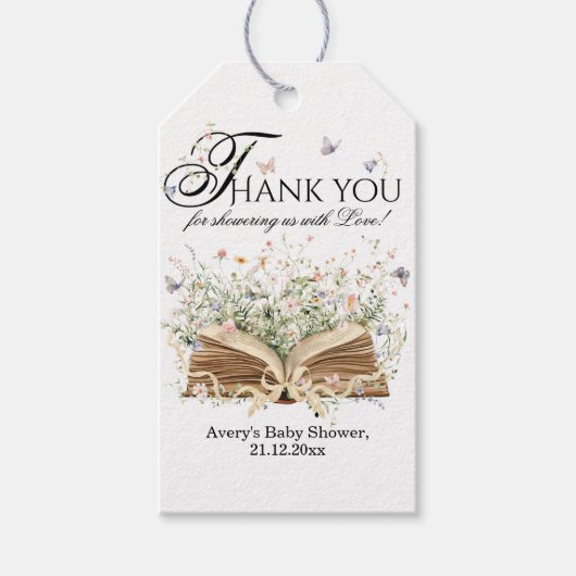 Boek Wildflower Een nieuw hoofdstuk Begin Baby sho Cadeaulabel (Voorkant)