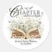 Boek Wildflower Een nieuw hoofdstuk Begin Baby sho Ronde Sticker (Voorkant)