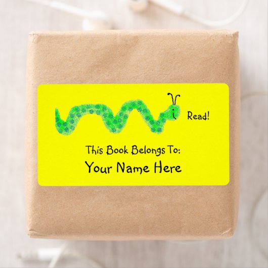 Boek Worm, Bookplate Etiket (Insitu)