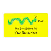 Boek Worm, Bookplate Etiket (Voorkant)