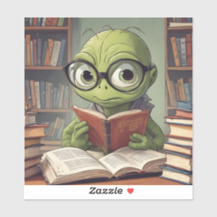 Boek Worm Sticker