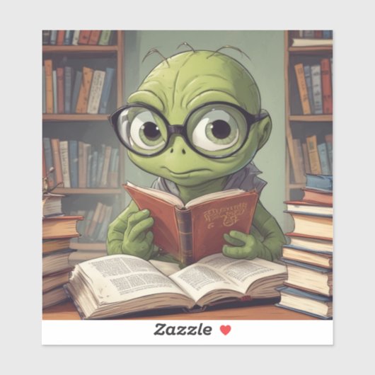 Boek Worm Sticker (Vel)