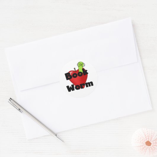 Boek Worm Stickers (Envelop)