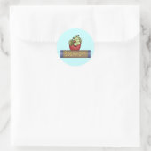 Boek Worm T shirten en geschenken Ronde Sticker (Tas)