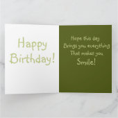 Boek Worm Verjaardag Kaart (Binnen)