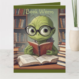 Boek Worm Verjaardag Kaart
