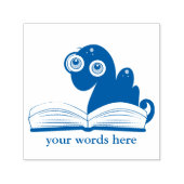 Boek worm woorden toevoegen Docenten studenten ste Zelfinktende Stempel (Design)