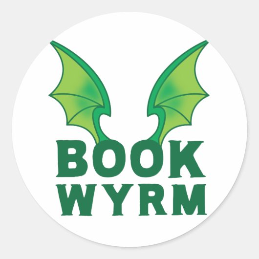 BOEK WYRM RONDE STICKER (Voorkant)